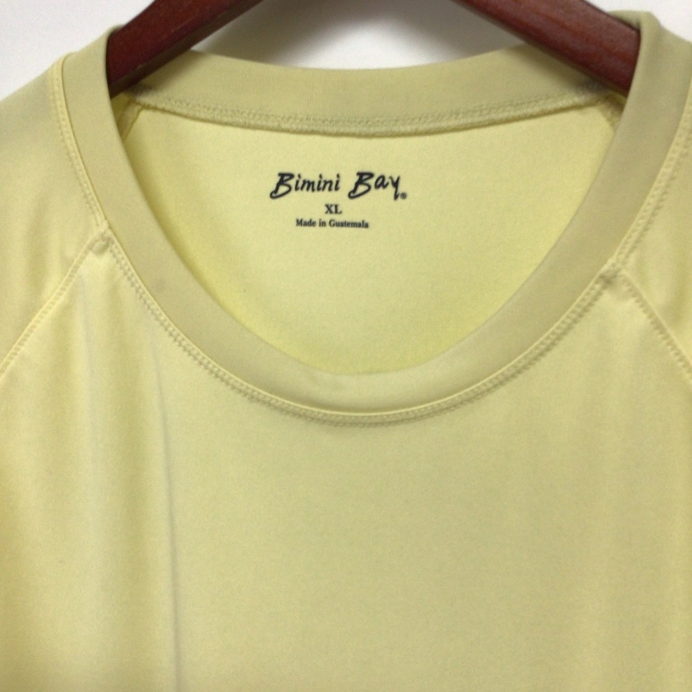 Bimini Bay Outfitters HOOK'M BASS Performance Crew Fishing Shirt XL Yellow - Picture 4 of 4